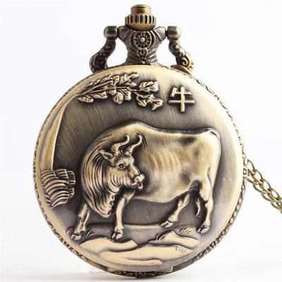 Reloj de Bolsillo Vintage Bronce Constelaciones Zodiacales Cuarzo - Image 36