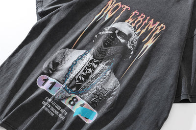 Camiseta Estampada Negra de Manga Corta para Hombre - Image 18