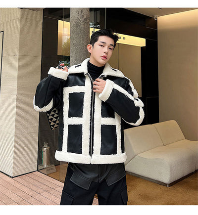 Chaqueta de Piel Fusión Francesa y Estilo Coreano - Image 21