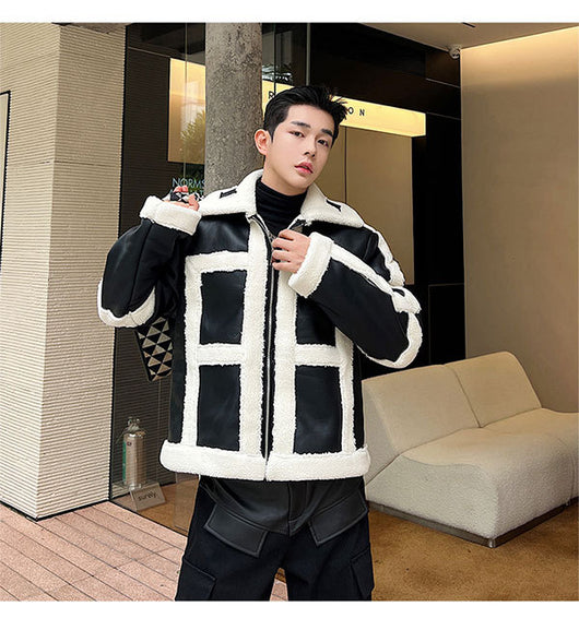 Chaqueta de Piel Fusión Francesa y Estilo Coreano - Image 21