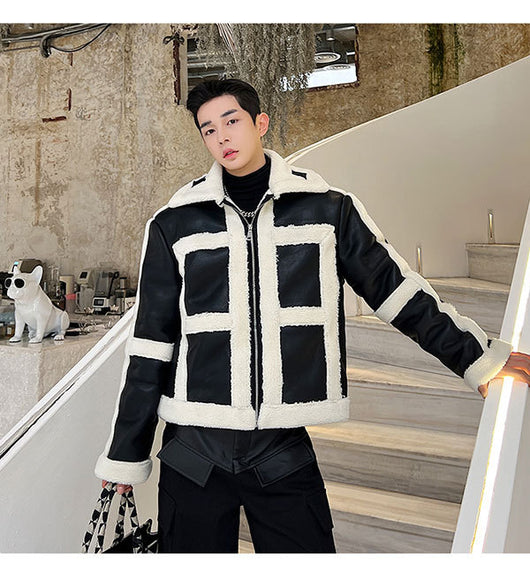 Chaqueta de Piel Fusión Francesa y Estilo Coreano - Image 33