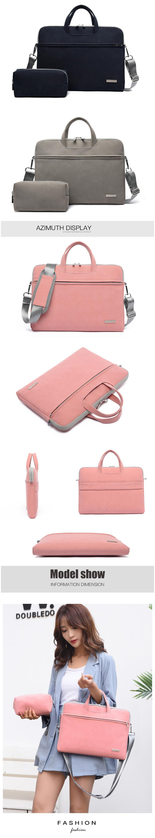 Maletín de Cuero PU para Laptop 13.3" a 15.6" - Bolsa Profesional Unisex con Correa - Image 19