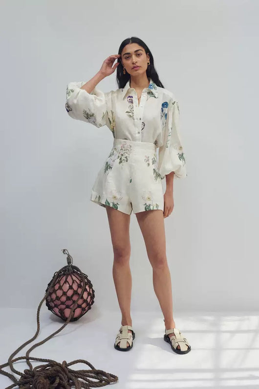 Conjunto Ejecutivo: Blusa Manga Larga y Shorts Cintura Alta - Image 23