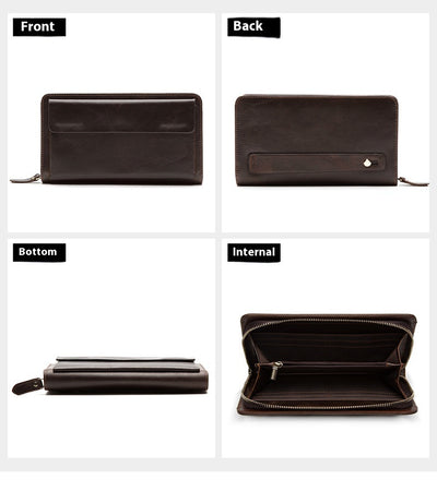 Billetera de Cuero Genuino con Doble Cierre y Compartimentos - Image 15
