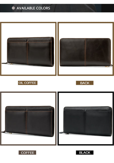 Cartera Larga Ejecutiva para Hombre Cuero Genuino Múltiples Compartimentos - Image 10