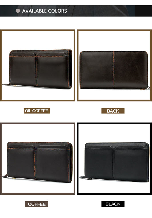 Cartera Larga Ejecutiva para Hombre Cuero Genuino Múltiples Compartimentos - Image 10