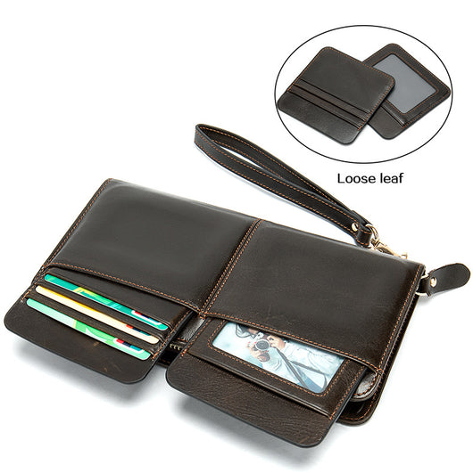 Cartera Larga Ejecutiva para Hombre Cuero Genuino Múltiples Compartimentos - Image 11