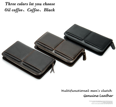 Cartera Larga Ejecutiva para Hombre Cuero Genuino Múltiples Compartimentos - Image 12