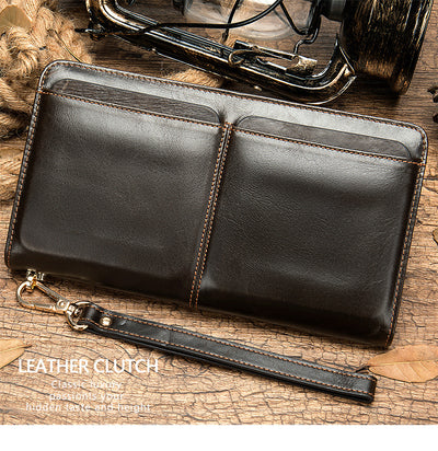 Cartera Larga Ejecutiva para Hombre Cuero Genuino Múltiples Compartimentos - Image 14