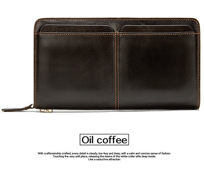Cartera Larga Ejecutiva para Hombre Cuero Genuino Múltiples Compartimentos - Image 15