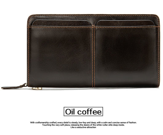 Cartera Larga Ejecutiva para Hombre Cuero Genuino Múltiples Compartimentos - Image 15
