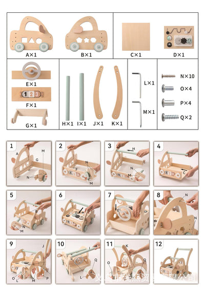 Andador Educativo de Madera con Puzzle Multifuncional - Image 15