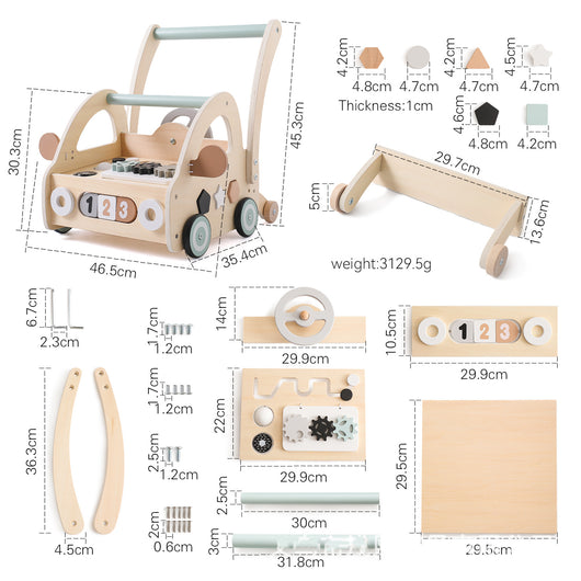 Andador Educativo de Madera con Puzzle Multifuncional - Image 16