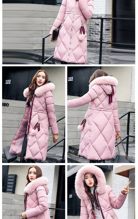 Abrigo Acolchado Largo Estilo Coreano para Mujer - Image 12