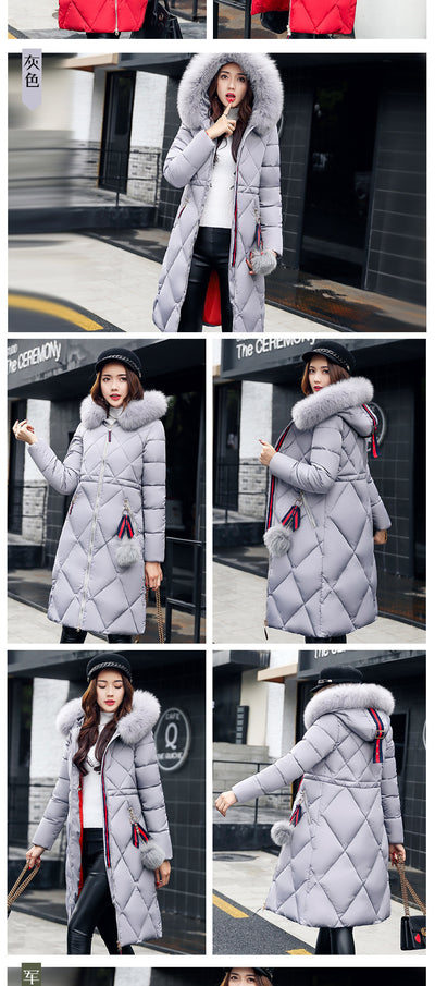 Abrigo Acolchado Largo Estilo Coreano para Mujer - Image 13