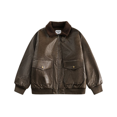 Chaqueta de Cuero Biker Suelta para Hombre - Abrigo de Piel de Cordero Premium - Image 14