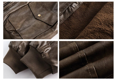 Chaqueta de Cuero Biker Suelta para Hombre - Abrigo de Piel de Cordero Premium - Image 15