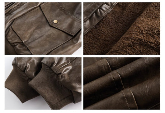 Chaqueta de Cuero Biker Suelta para Hombre - Abrigo de Piel de Cordero Premium - Image 15
