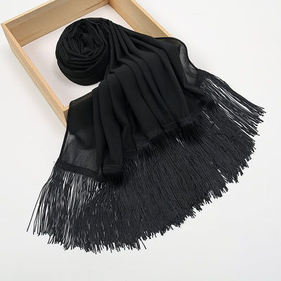 Pañuelo Decorativo de Gasa Perla con Flecos Largos - Image 15