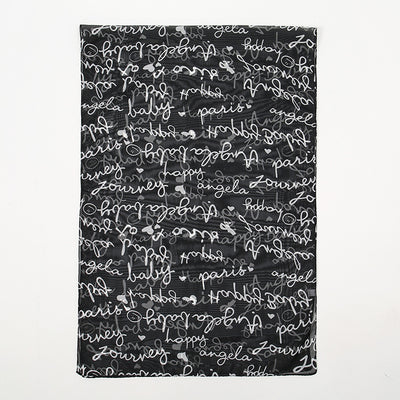Pañuelo de Seda Chifón con Estampado de Letras para Mujer - Image 11