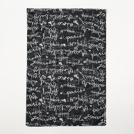 Pañuelo de Seda Chifón con Estampado de Letras para Mujer - Image 11