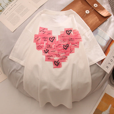 Playera Estampada Alfabeto Cartoon para Parejas - Unisex Manga Corta - Image 16
