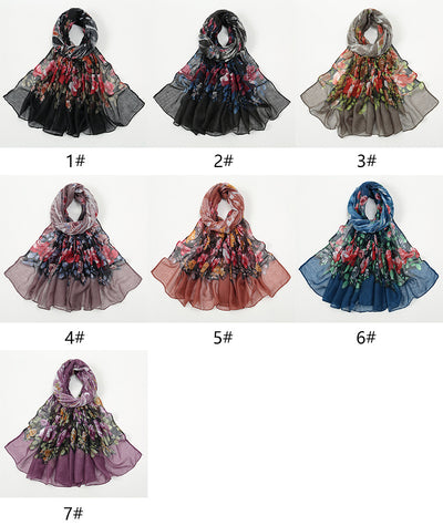 Pañuelo Estampado de Flores Transpirable para Mujer - Image 11
