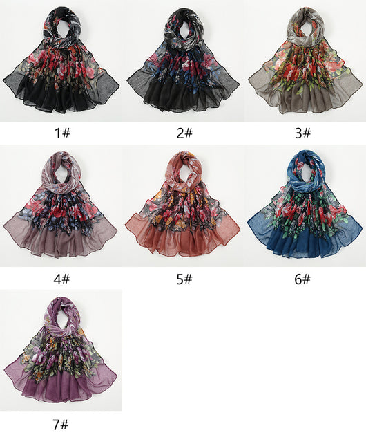 Pañuelo Estampado de Flores Transpirable para Mujer - Image 11