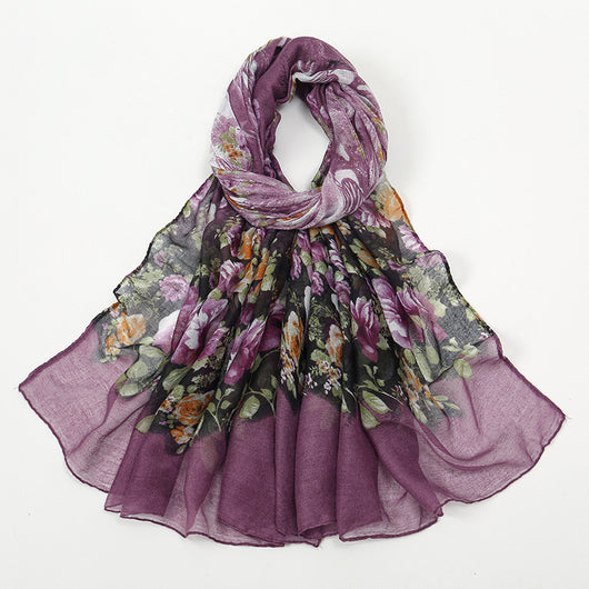 Pañuelo Estampado de Flores Transpirable para Mujer - Image 18