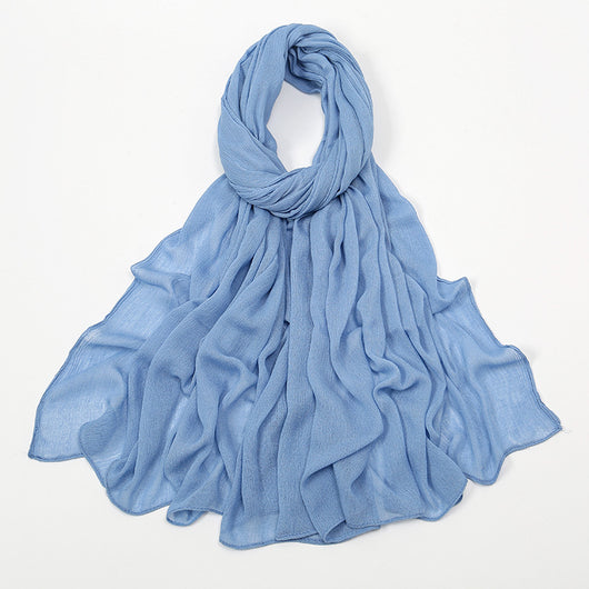 Pañuelo Rizado de Rayón con Efecto Arrugado y Punta Reforzada para Mujer - Image 48