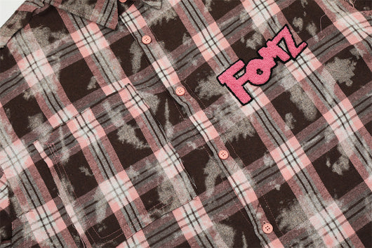 Camisa de Cuadros Desgastada de Manga Corta para Hombre - Image 9