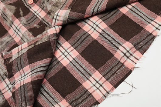 Camisa de Cuadros Desgastada de Manga Corta para Hombre - Image 10