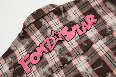 Camisa de Cuadros Desgastada de Manga Corta para Hombre - Image 12