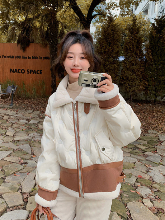 Abrigo de Plumón de Pato con Gamuza y Piel de Cordero Acolchado - Image 20