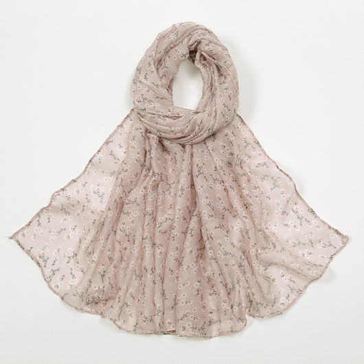 Pañuelo Artístico Floral de Algodón Poliéster para Mujer - Image 11