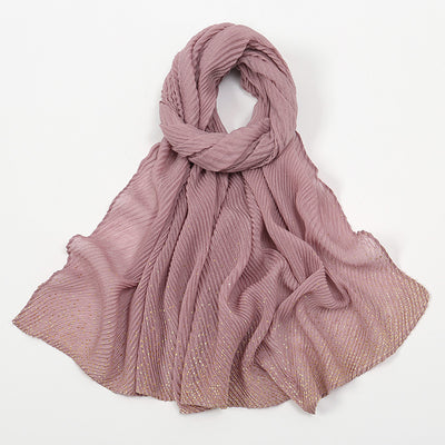 Pañuelo de Seda Arrugada Liso para Mujer - Image 9