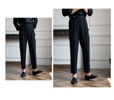 Pantalones Seersucker de Cintura Alta para Hombre - Corte Recto Casual - Image 12