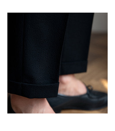 Pantalones Seersucker de Cintura Alta para Hombre - Corte Recto Casual - Image 15