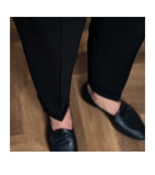 Pantalones Seersucker de Cintura Alta para Hombre - Corte Recto Casual - Image 17
