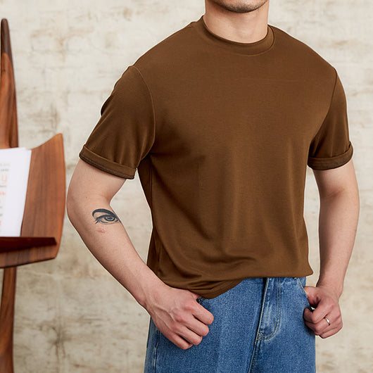 Camiseta Casual de Manga Corta para Hombre - Tela Suave y Elástica con Cuello Redondo - Image 22