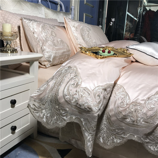 Juego de Cama 4 Piezas Algodón Premium con Encaje y Toque Sedoso - Image 36