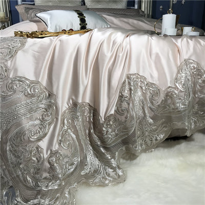 Juego de Cama 4 Piezas Algodón Premium con Encaje y Toque Sedoso - Image 41