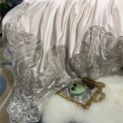 Juego de Cama 4 Piezas Algodón Premium con Encaje y Toque Sedoso - Image 44