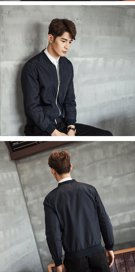 Chaqueta Beisbolera Delgada Hombre Primavera Otoño - Corte Ajustado Coreano Talla Grande - Image 8