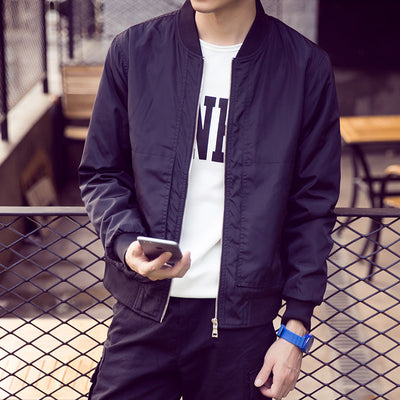 Chaqueta Beisbolera Delgada Hombre Primavera Otoño - Corte Ajustado Coreano Talla Grande - Image 9
