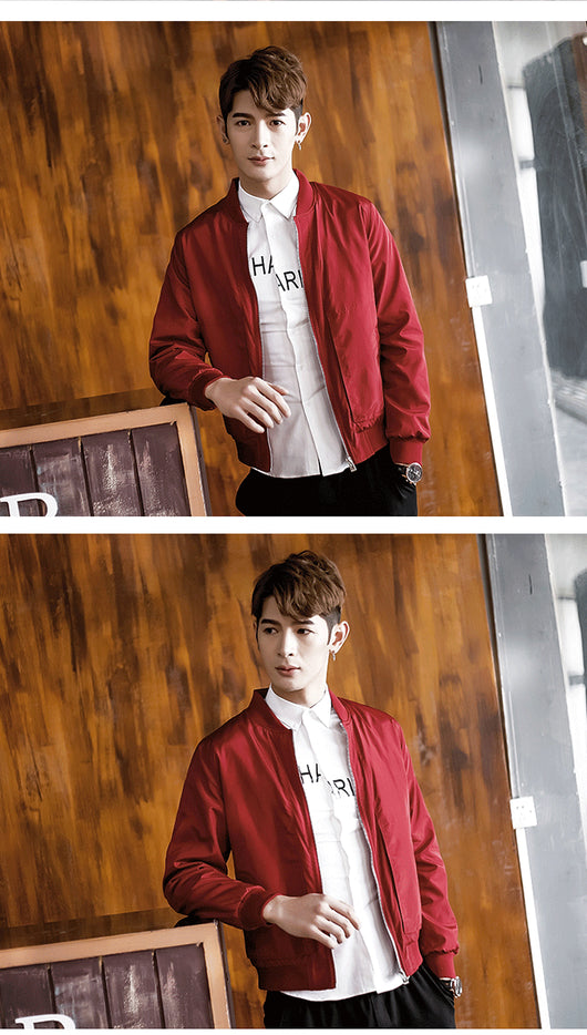Chaqueta Beisbolera Delgada Hombre Primavera Otoño - Corte Ajustado Coreano Talla Grande - Image 10