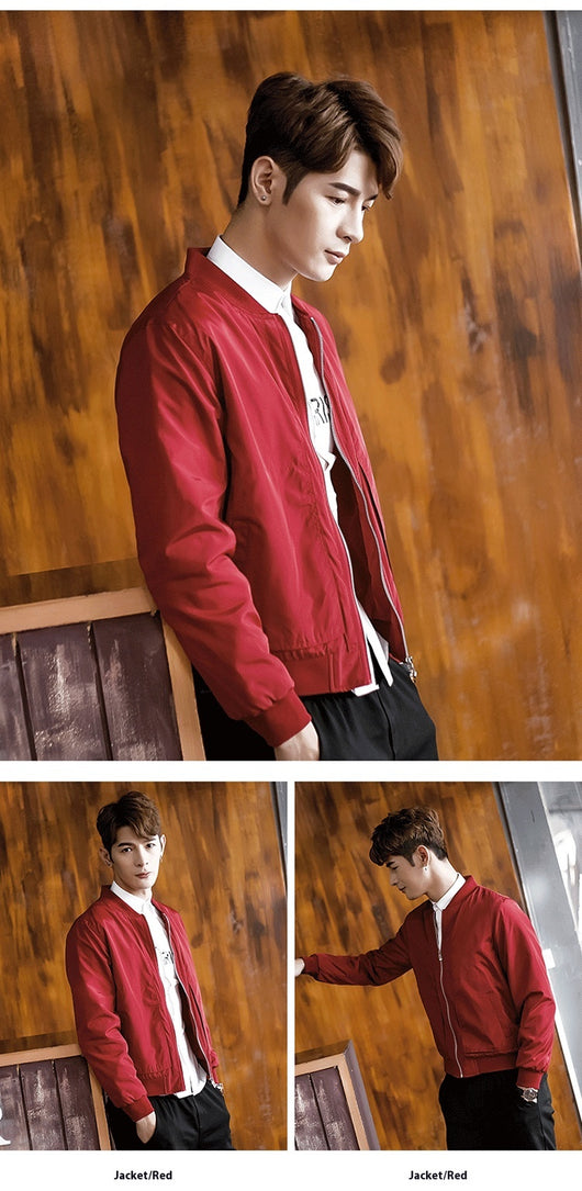 Chaqueta Beisbolera Delgada Hombre Primavera Otoño - Corte Ajustado Coreano Talla Grande - Image 12