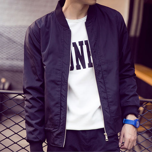Chaqueta Beisbolera Delgada Hombre Primavera Otoño - Corte Ajustado Coreano Talla Grande - Image 14