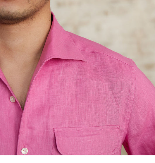 Camisa Retro de Lino Puro Transpirable Manga Larga para Hombre - Image 35