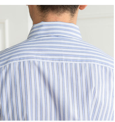 Camisa Casual de Algodón con Cuello y Rayas para Hombre - Image 13